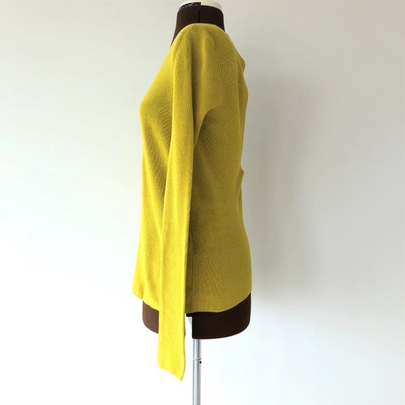 A.L.C. Yellow V-Neck Sweater with Cutout Back - Picture 2 of 6